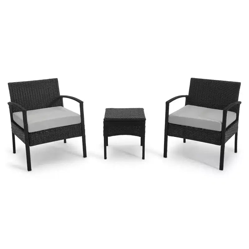 Probe Hues 3 Piece Rattan Seating Group with Cushions and Table