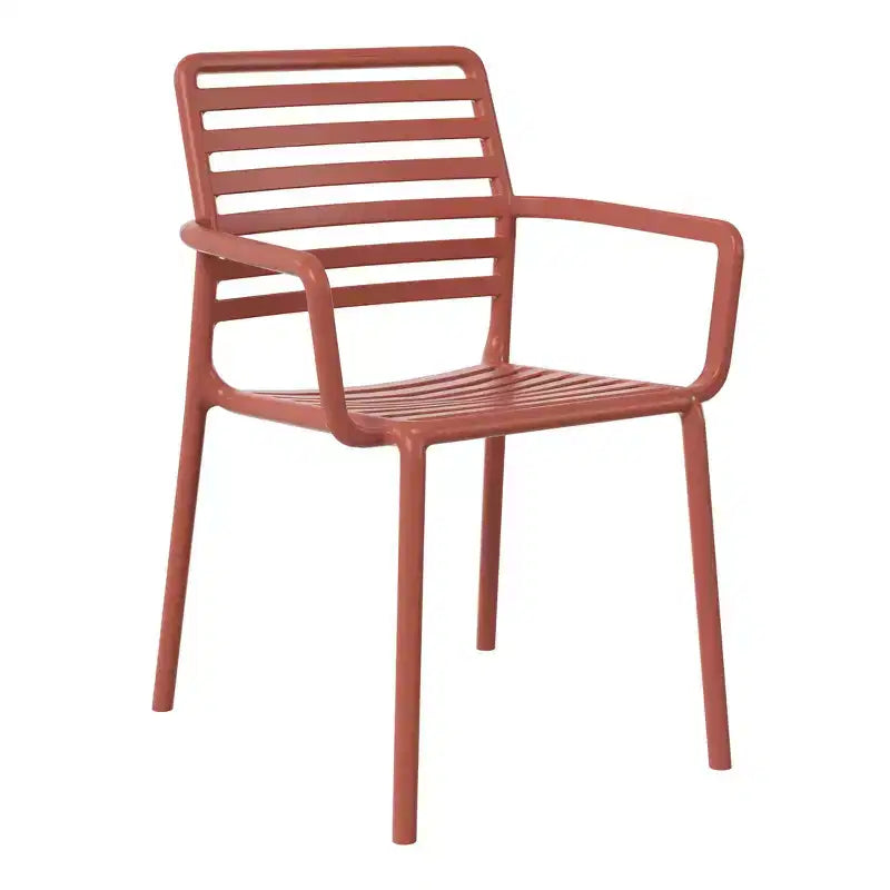 Conjunto de mesa de comedor de patio de metal para interior y exterior WestinTrends Playa de 5 piezas con sillas de brazos de plástico apilables