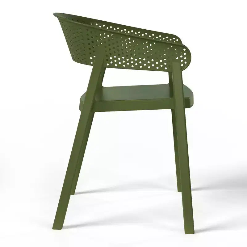 Juego de patio de 5 piezas WestinTrends Playa con mesa cuadrada de comedor con estructura metálica y sillas apilables para patio
