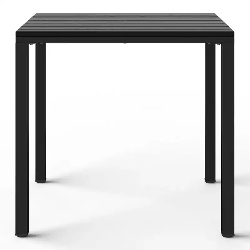Juego de patio de 5 piezas WestinTrends Playa con mesa cuadrada de comedor con estructura metálica y sillas apilables para patio