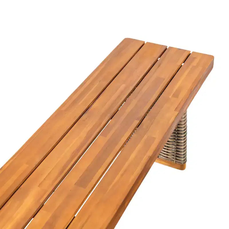 Set da pranzo rustico da esterno Christopher Knight Home Miranda, 6 pezzi, in rattan e legno di acacia con doghe, con cuscini