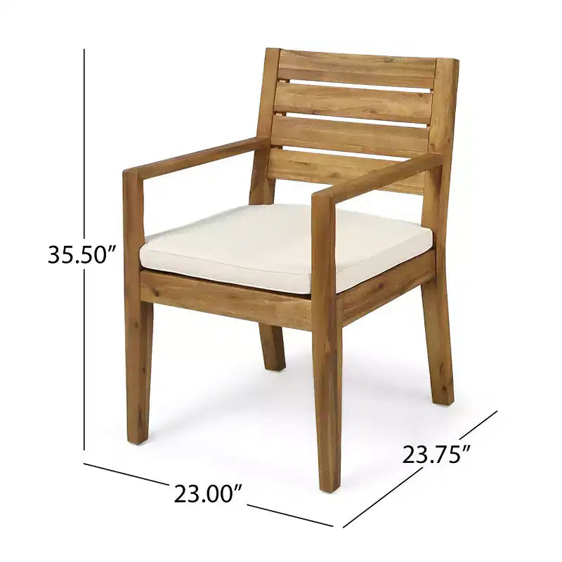 Set da pranzo rustico da esterno Christopher Knight Home Miranda, 6 pezzi, in rattan e legno di acacia con doghe, con cuscini