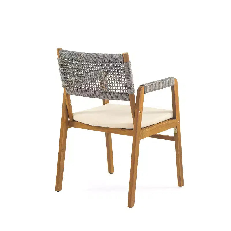Conjunto de comedor rústico de exterior de 7 piezas Christopher Knight Home Francesca, con cuerda tejida, madera de acacia y mesa de listones de ratán