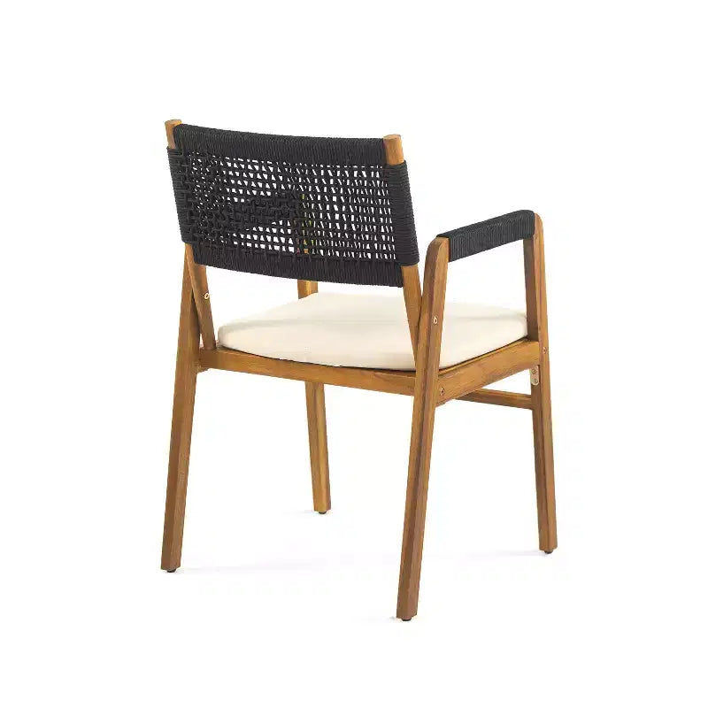 Conjunto de comedor rústico de exterior de 7 piezas Christopher Knight Home Francesca, con cuerda tejida, madera de acacia y mesa de listones de ratán