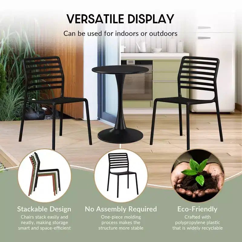 Conjunto de mesa de comedor rectangular de metal para patio de 7 piezas WestinTrends Playa, con sillas de comedor de plástico apilables para 6 personas