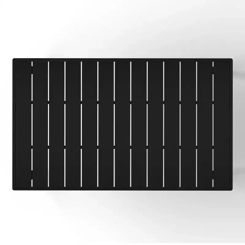 Conjunto de mesa de comedor rectangular de metal para patio exterior de 7 piezas WestinTrends Playa, con sillas de comedor de plástico apilables para 6 personas