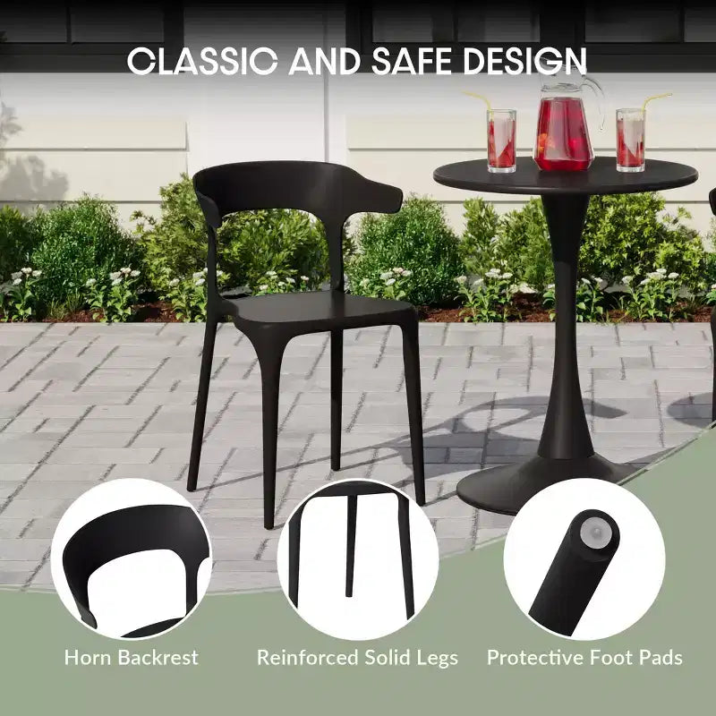 Conjunto de mesa de comedor rectangular de metal para patio exterior de 7 piezas WestinTrends Playa, con sillas de comedor de plástico apilables para 6 personas