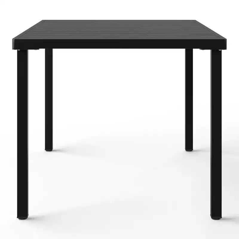 Conjunto de mesa de comedor rectangular de metal para patio exterior de 7 piezas WestinTrends Playa, con sillas de comedor de plástico apilables para 6 personas