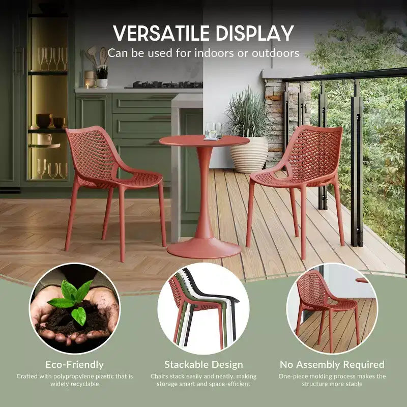 Conjunto de mesa de comedor cuadrada para patio de 5 piezas Playa de WestinTrends con sillas de comedor apilables para patio