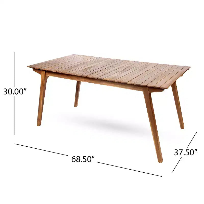 Set da pranzo da esterno Christopher Knight Home Vivian in vimini e legno di acacia, 7 pezzi, con cuscino