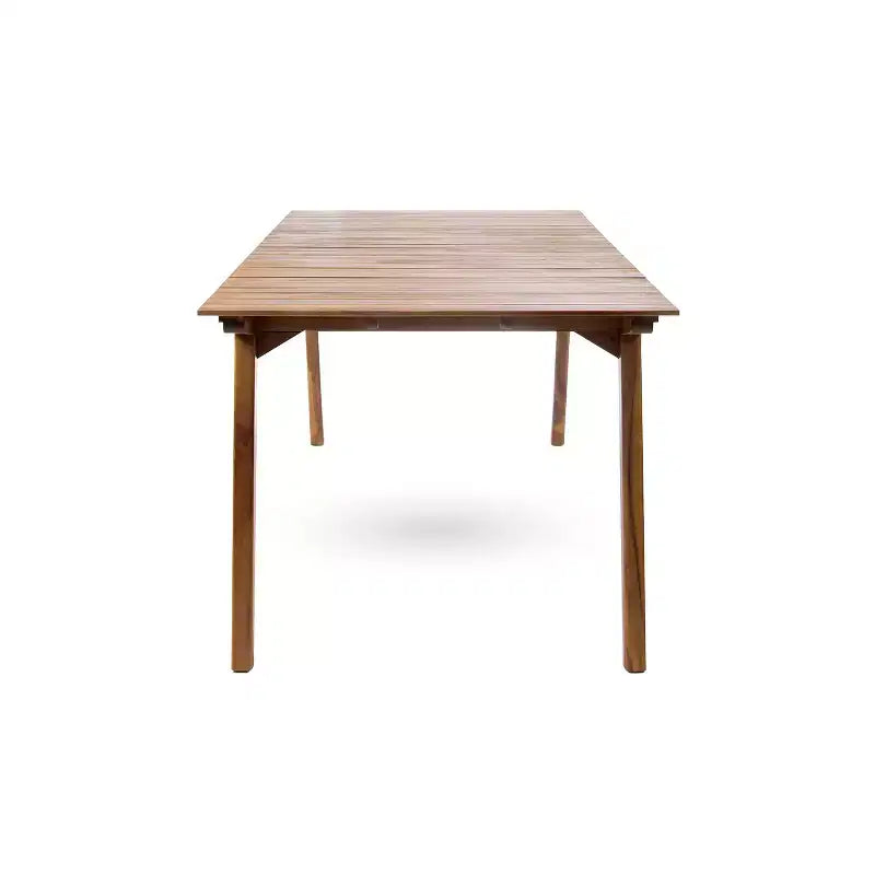 Set da pranzo da esterno Christopher Knight Home Vivian in vimini e legno di acacia, 7 pezzi, con cuscino