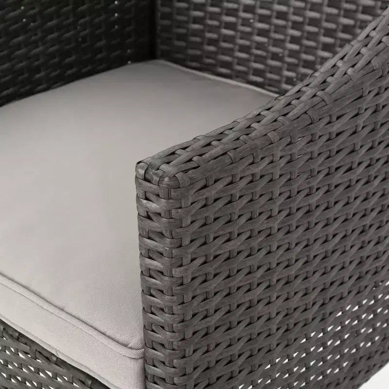 Conjunto de comedor de exterior de 5 piezas Damas de Christopher Knight Home, de madera de acacia y mimbre, con cojín