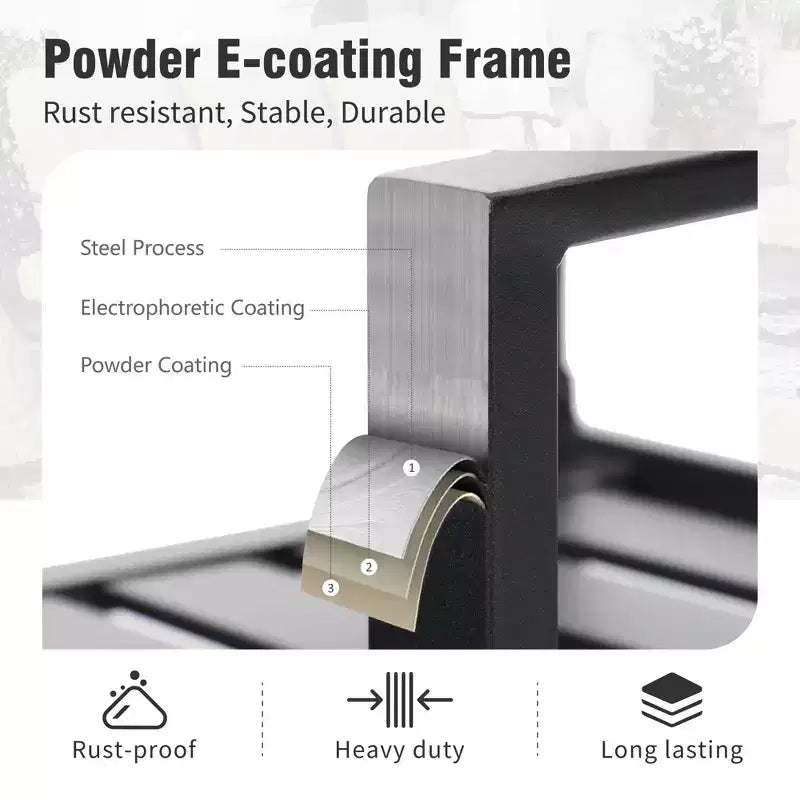 Captiva Designs 3 parçalı dış mekân veranda çıtalı üst tablalı kare çelik yemek masası ve kolçaklı sandalyeler