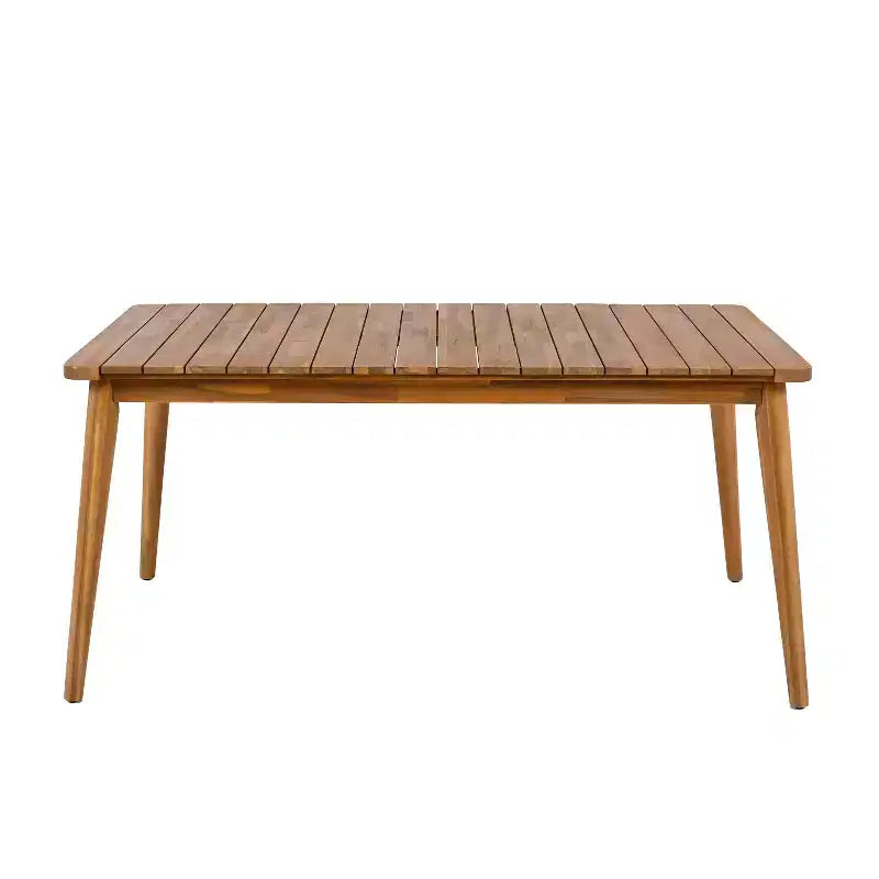 Christopher Knight Home Corin Elara 5-teiliges Essplatz-Set aus Akazienholz und geflochtenem Seil für die Terrasse mit Tisch mit Lattenplatte und Sitzpolstern