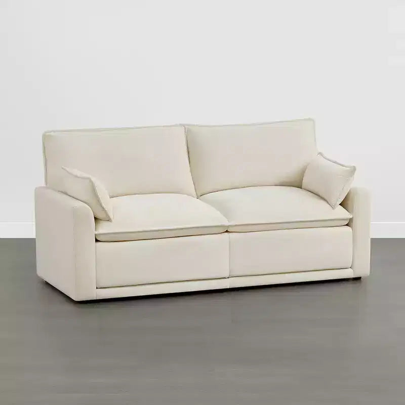 Spruce & Spring Cream 2-Piece Modular Couch Oversized Sectional Sofa for Living Room