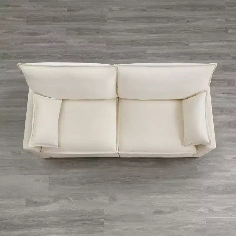 Spruce & Spring Cream 2-Piece Modular Couch Oversized Sectional Sofa for Living Room