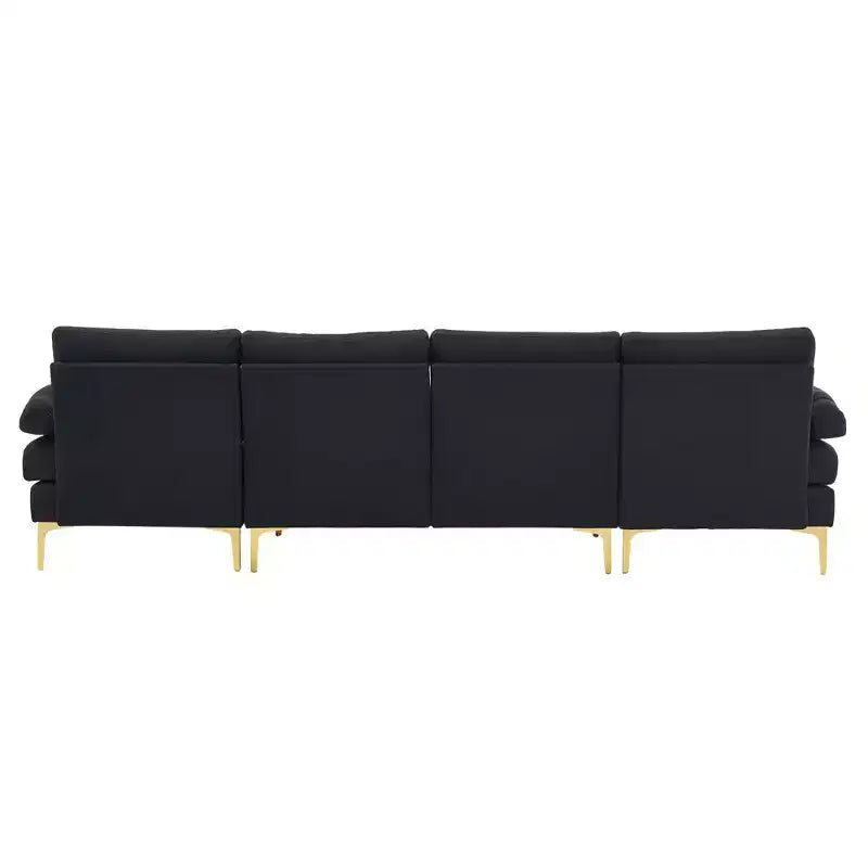 Karl Home |110 in. W Pillow Top Arm 3-Piece U-shaped Polyester Sectionals in Off-White