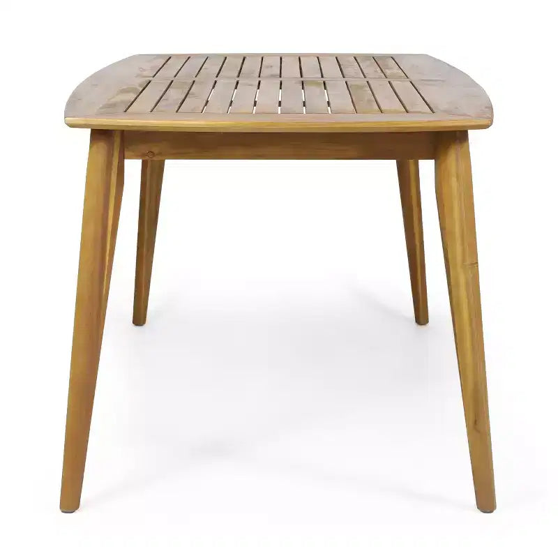 Conjunto de comedor rústico para patio de 7 piezas Christopher Knight Home Lucinda, de madera de acacia, con silla tejida de mimbre