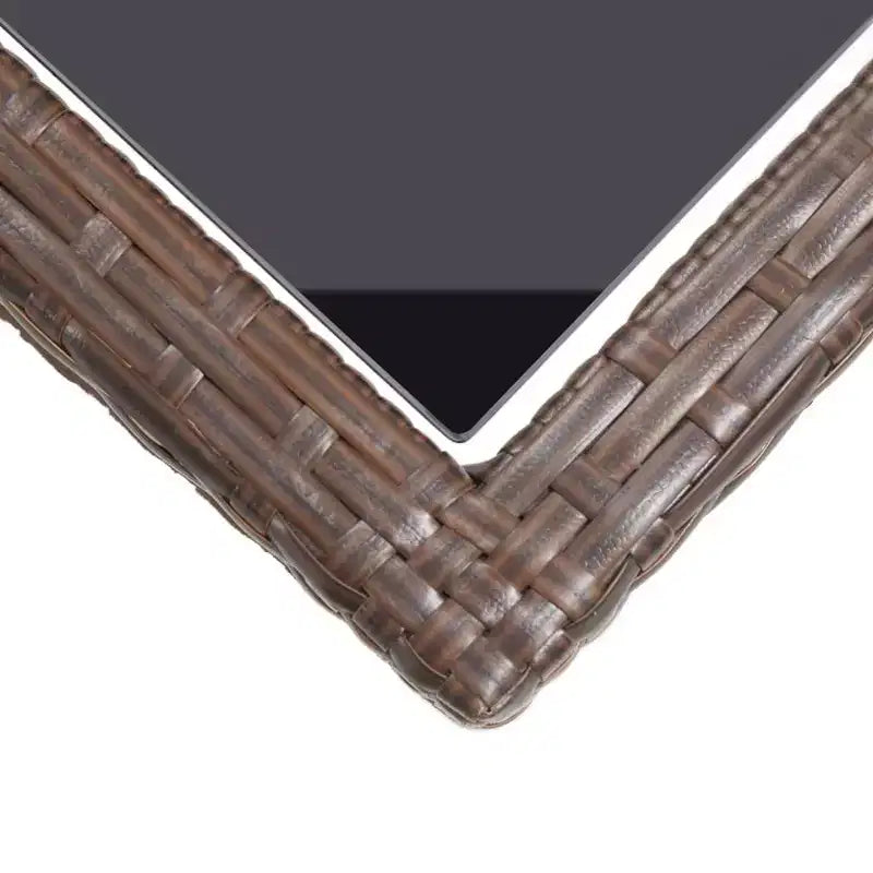 vidaXL Dining Set Brown, Cream White Poly rattan, Powder-Coated Steel, Glass