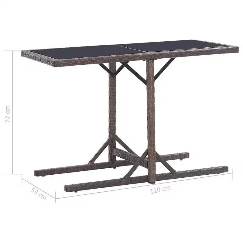 vidaXL Dining Set Brown, Cream White Poly rattan, Powder-Coated Steel, Glass