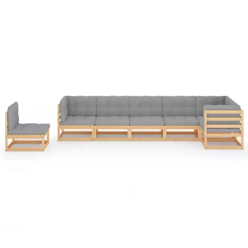 vidaXL Garden Lounge Set Natural wood Solid pine wood Large Modular