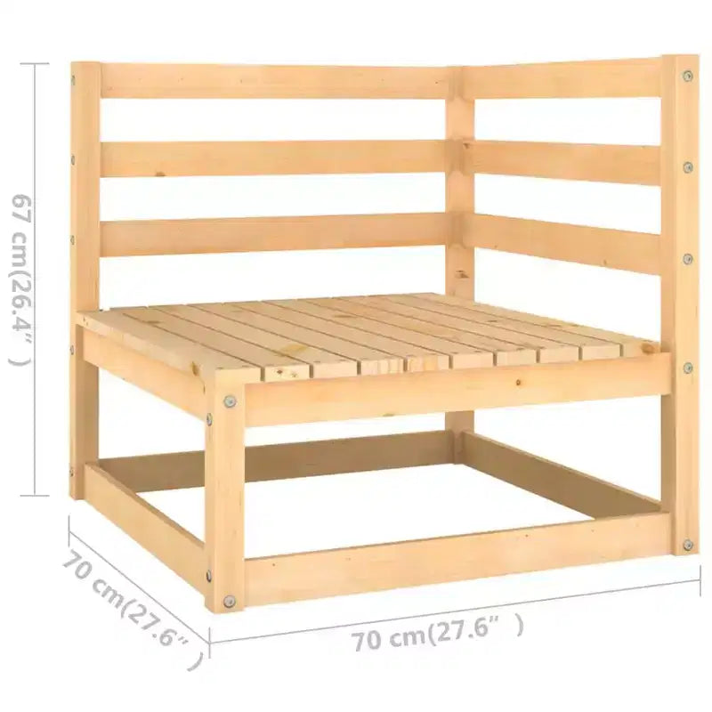 vidaXL Outdoor Lounge Set Natural Pine Solid Pinewood and Polyester