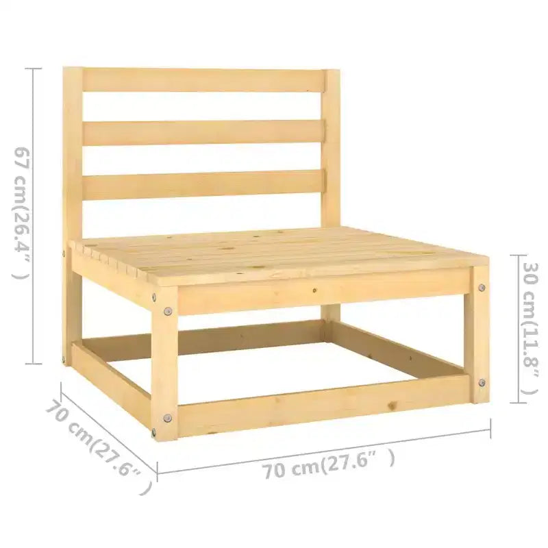vidaXL Outdoor Lounge Set Natural Pine Solid Pinewood and Polyester