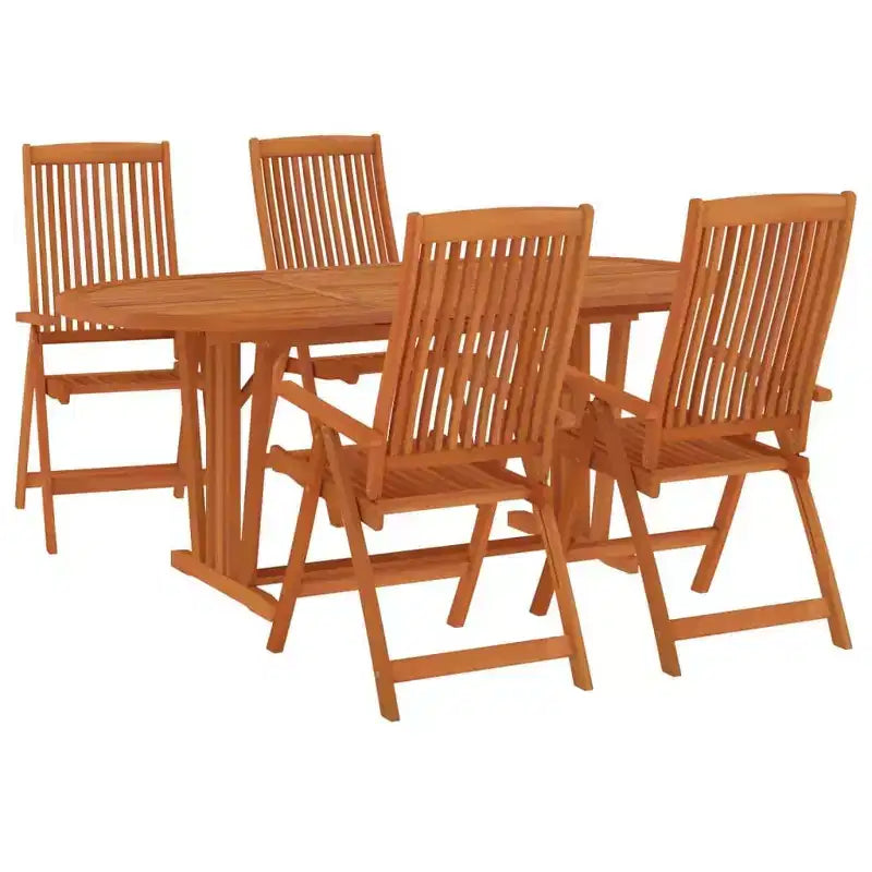 vidaXL Garden Dining Set Reddish-Brown Solid eucalyptus wood Medium