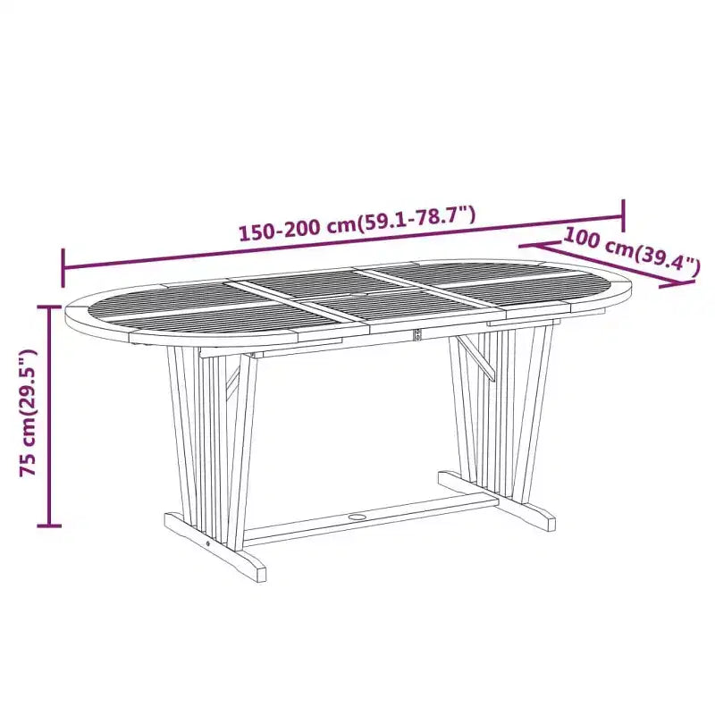 vidaXL Garden Dining Set Reddish-Brown Solid eucalyptus wood Medium