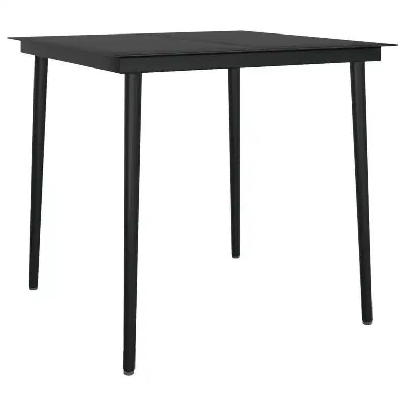 vidaXL Garten-Essgruppe aus grauem PE-Rattan, Stahl und Glas, 5-teilig, stapelbar - Tischlänge 31.5, Grau, 4 Teile
