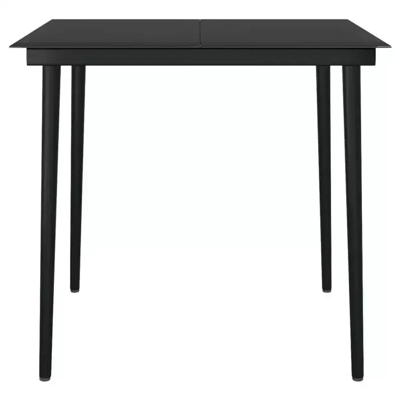 vidaXL Garten-Essgruppe aus grauem PE-Rattan, Stahl und Glas, 5-teilig, stapelbar - Tischlänge 31.5, Grau, 4 Teile