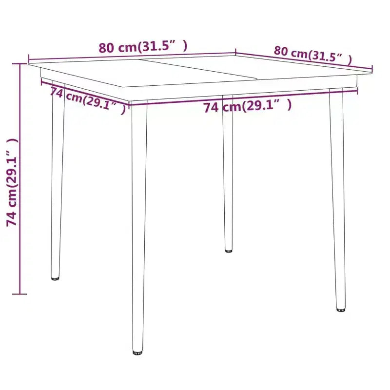 vidaXL Garten-Essgruppe aus grauem PE-Rattan, Stahl und Glas, 5-teilig, stapelbar - Tischlänge 31.5, Grau, 4 Teile
