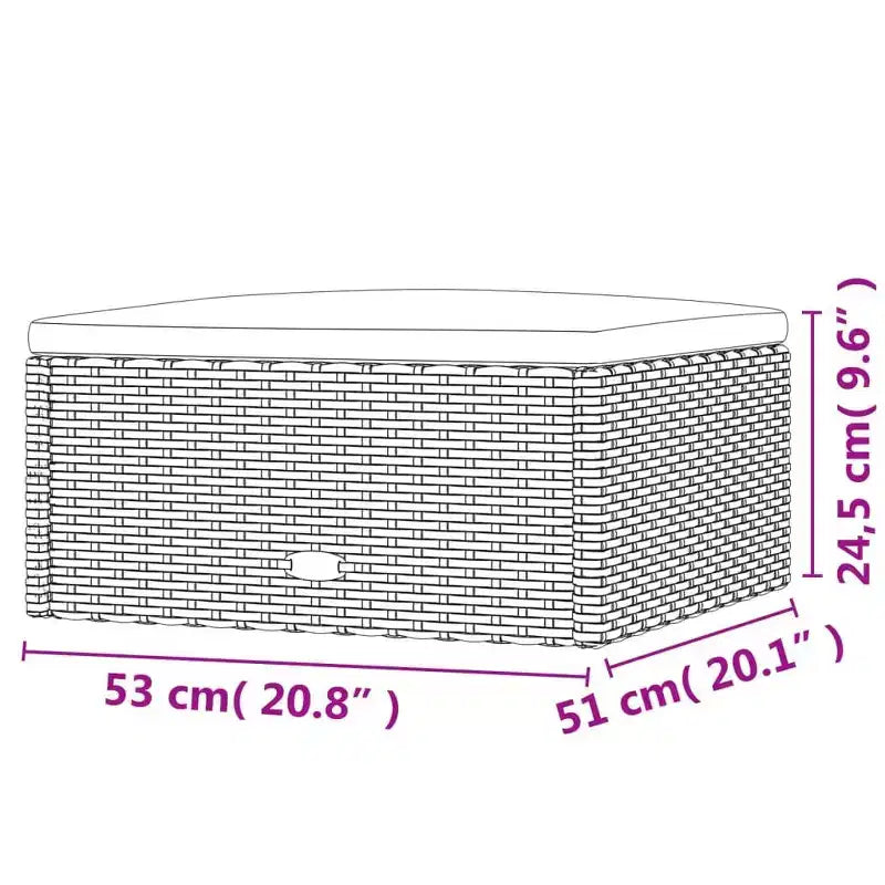 vidaXL Garden Lounge Set Black PE rattan, powder-coated steel