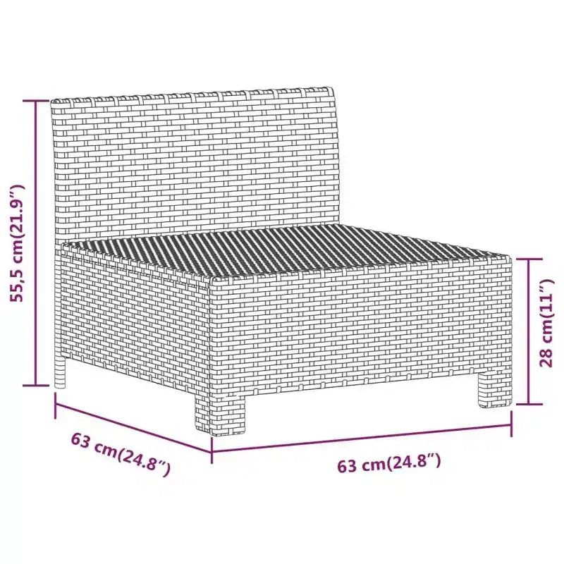 vidaXL Patio Furniture Set Garden Sofa Set with Cushions Gray Poly Rattan