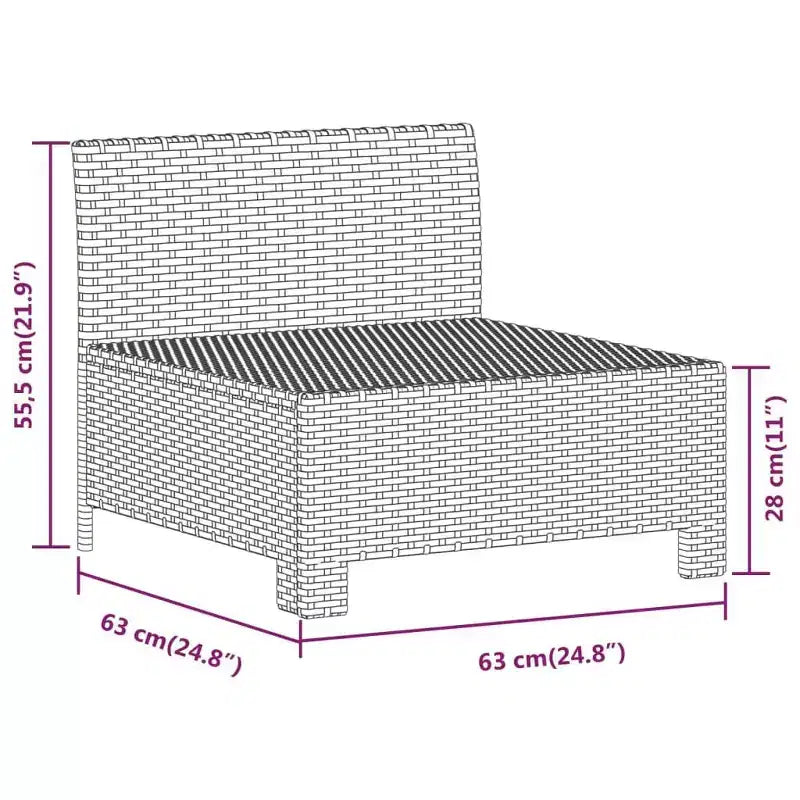 vidaXL Patio Furniture Set Garden Sofa Set with Cushions Gray Poly Rattan