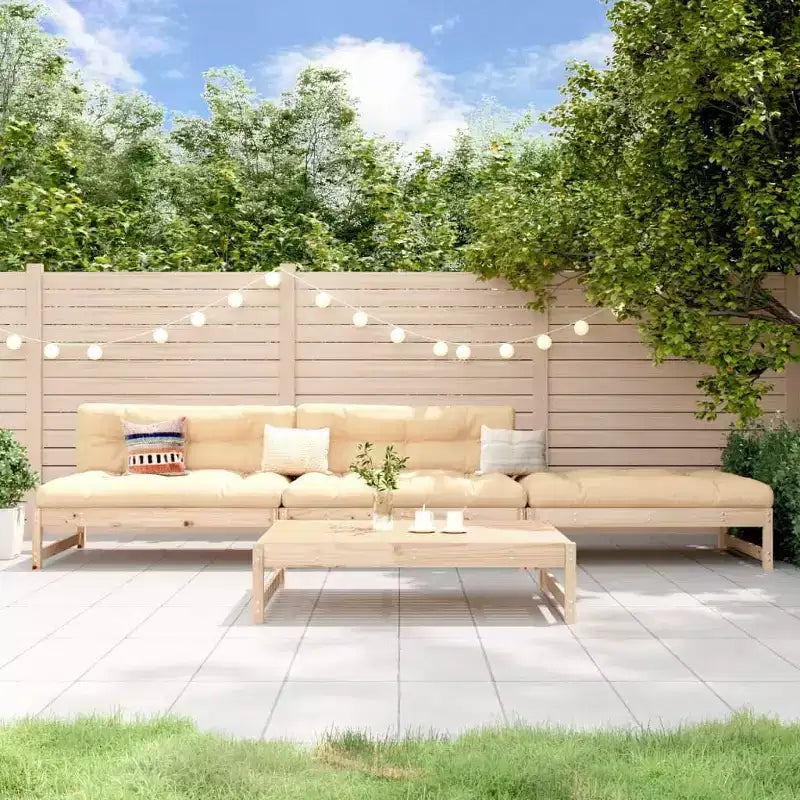 vidaXL Garden Lounge Set Natural Wood Solid pine wood Medium Modular