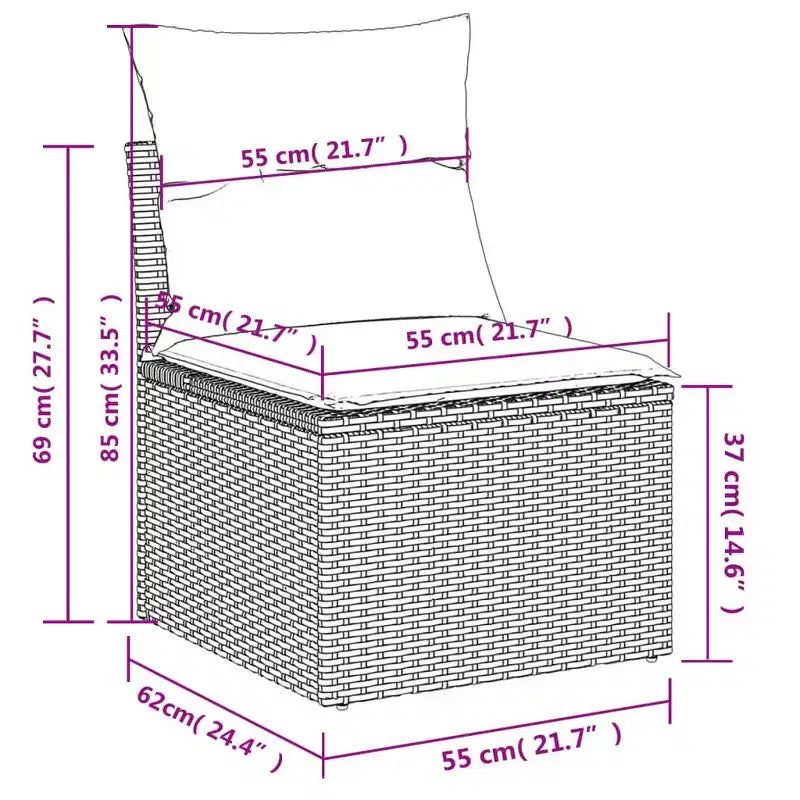 vidaXL Garden Sofa Set Grey Poly Rattan One size fits all Modular