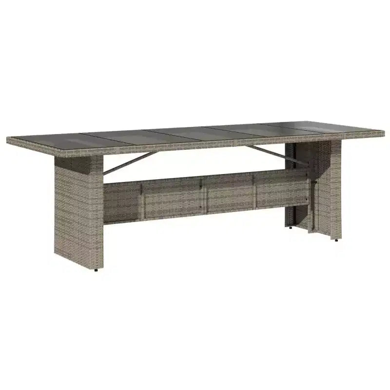 vidaXL Garden Dining Set Grey PE rattan, powder-coated steel, tempered glass