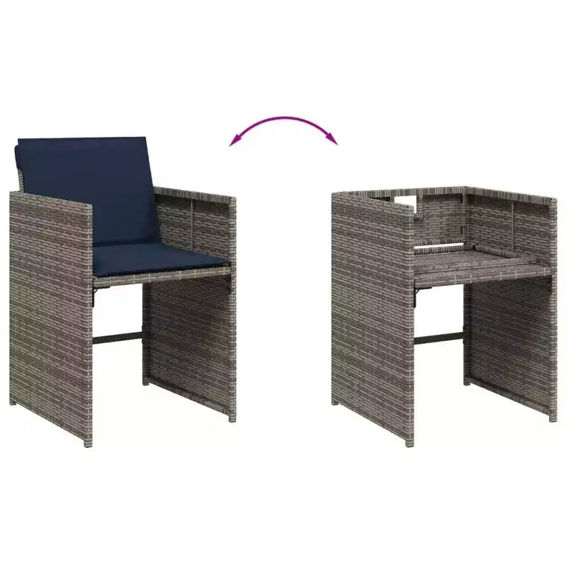 vidaXL Patio Dining Set Set of 12 Gray