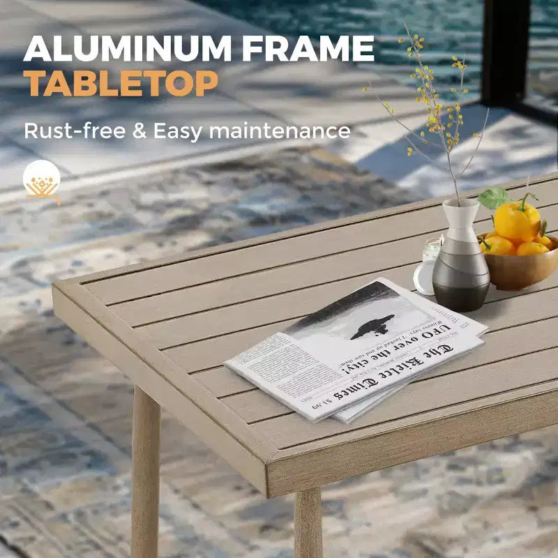 HAPPATIO Patio Outdoor Furniture Set,4 Piece Aluminum Patio Conversation Set with Coffee Table, Swivel Chairs and 3-Seat Sofa for Yard Deck Poolside