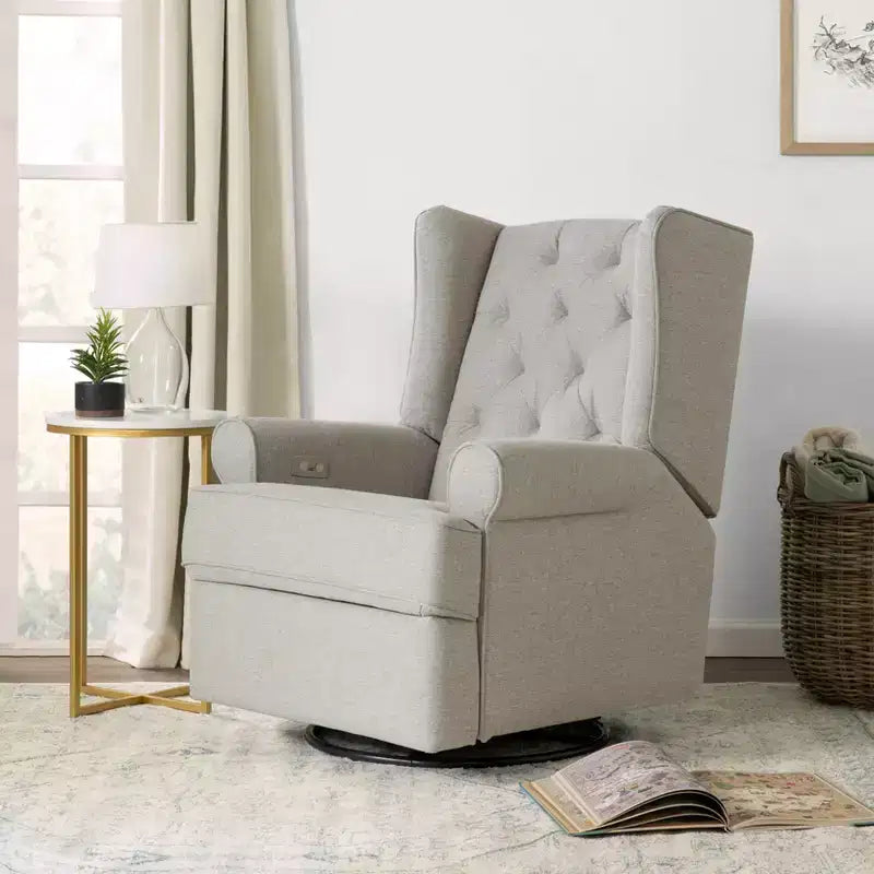Electronic Recliner and Swivel Glider with USB Port, Performance Cream Eco-Weave