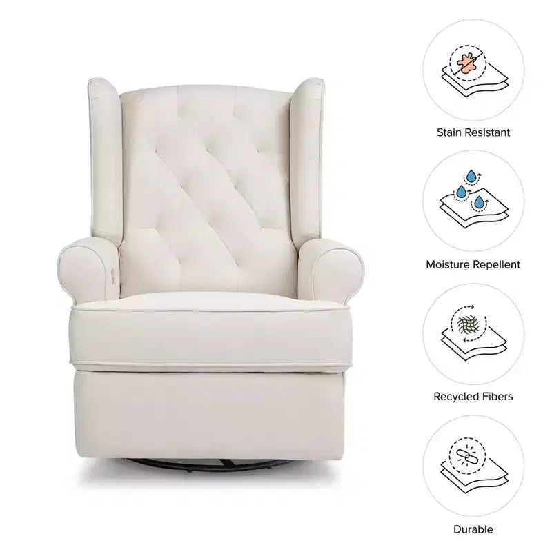 Electronic Recliner and Swivel Glider with USB Port, Performance Cream Eco-Weave
