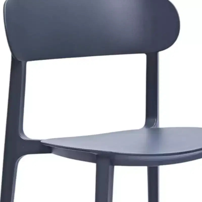 Set of Four Gray Heavy Duty Plastic Dining Side Chairs