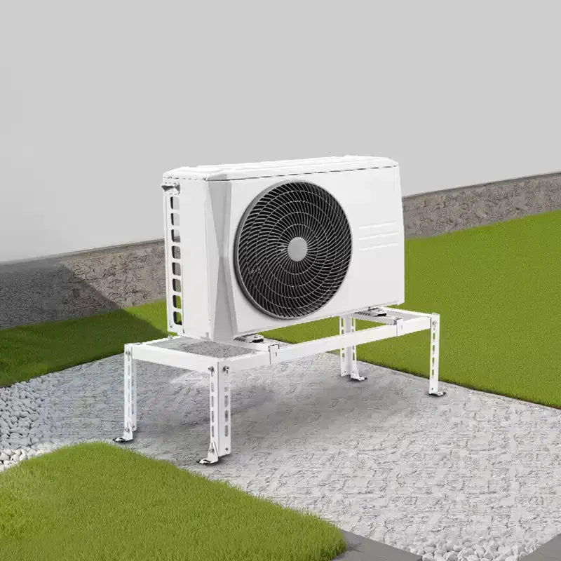 Adjustable Anti-Vibration Mini Split Ground Stand for 9000-24000 BTU Ductless AC Heat Pump, White