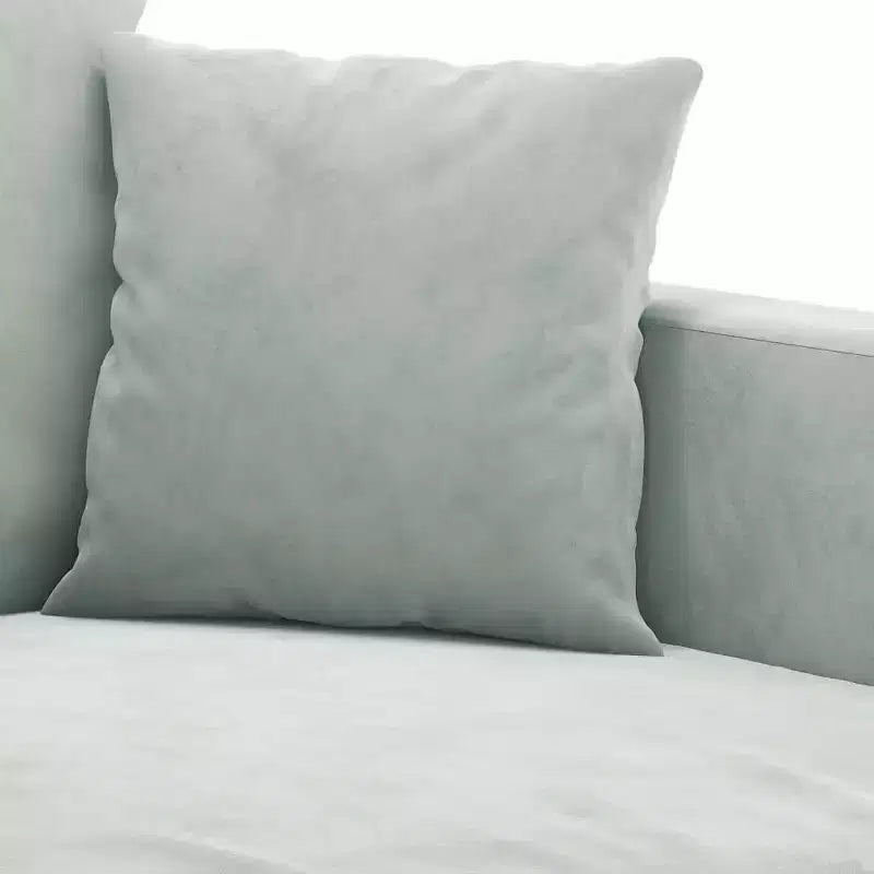 Sofa Set Light Grey Velvet (100% polyester), metal, plywood Medium