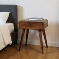 22" Chestnut Solid Mango Wood Nightstand with One Drawer