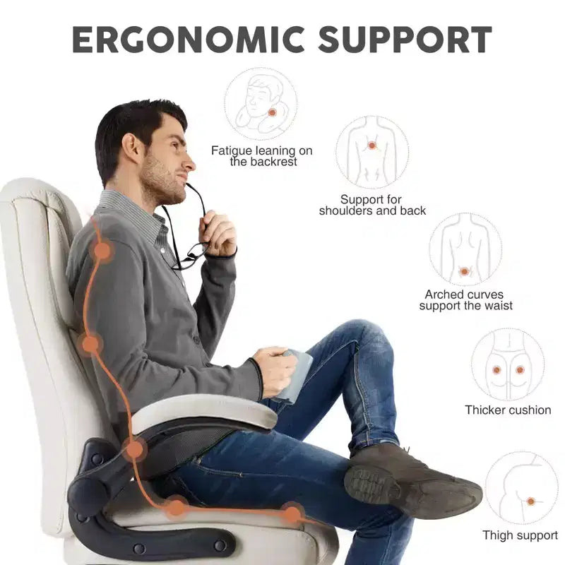Ergonomic Office Chair with Adjustable Flip-up Armrest, Lumbar Support and Metal Base, Swivel Chair for Home, Office