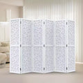 6 Panel Room Divider, Non-Woven Fabric Privacy Screen - White