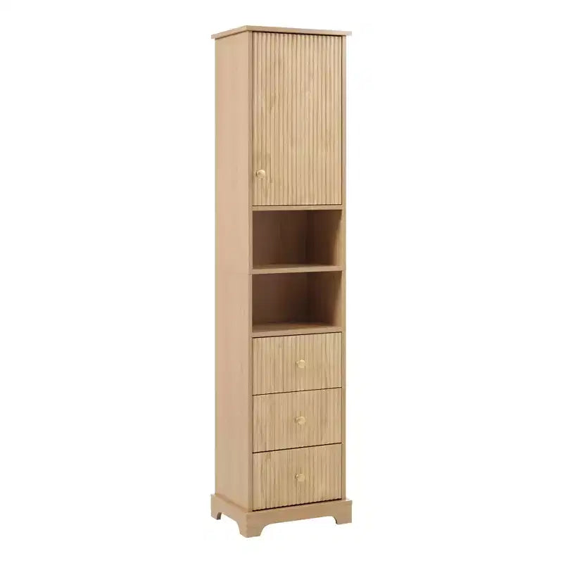 67.7" Tall Freestanding Bathroom Cabinet with Adjustable Shelf, Space-Saving Design