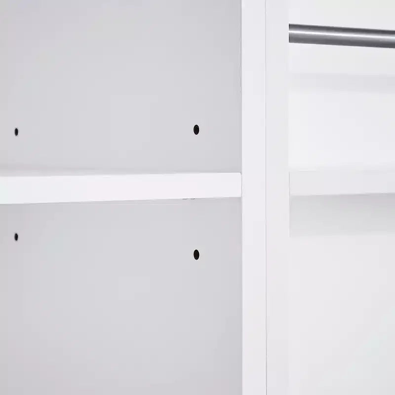 Tall Bathroom Storage Cabinet with Tilt-Out Laundry Hamper and Adjustable Shelf